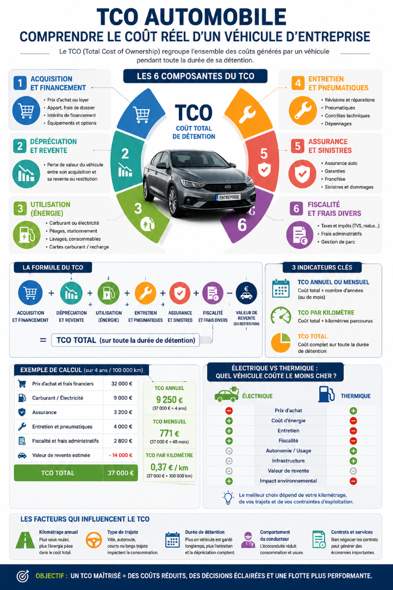 TCO automobile comment calculer le coût réel d’un véhicule d’entreprise